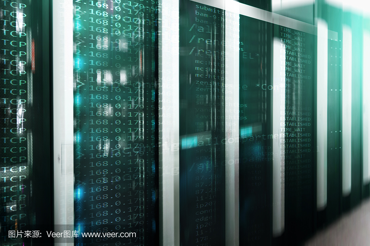 數據中心,服務器室。網絡互聯網和網絡通信技術、大數據存儲和云計算等計算機服務的經營理念。